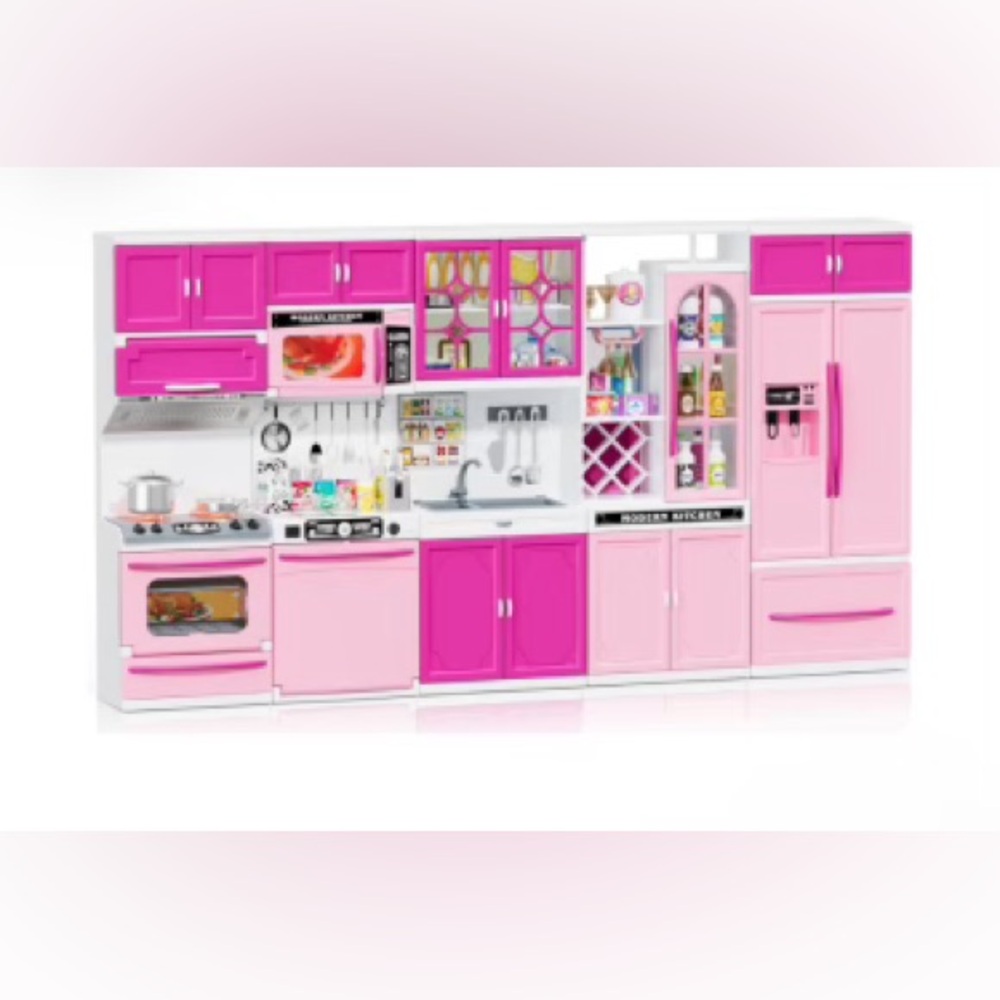 Pink 57 Piece Mini Kitchen Playset From Wee Wonders